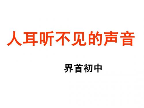 人耳听不见的声音