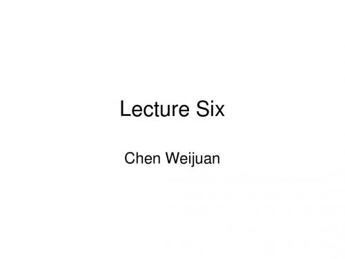 Lecture Six