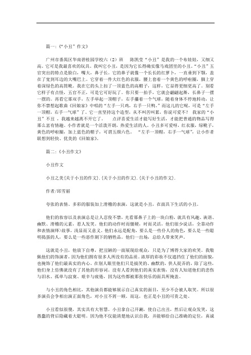 关于小丑的作文范文