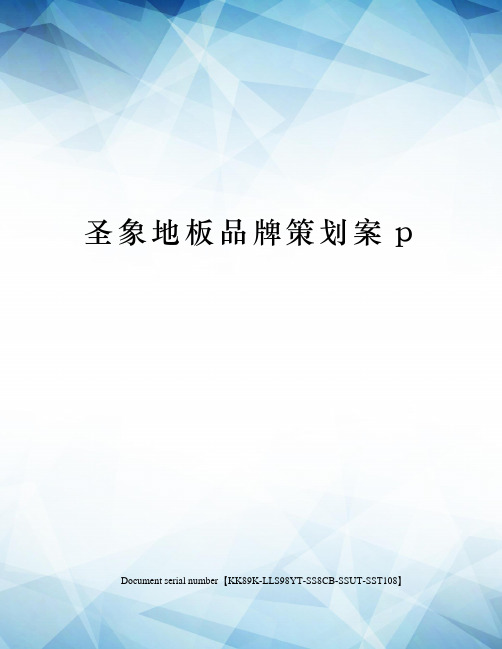 圣象地板品牌策划案p