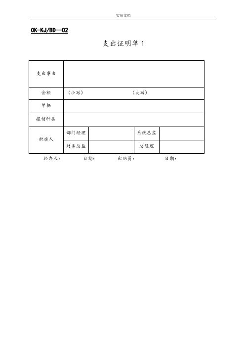 财务常用表格大全
