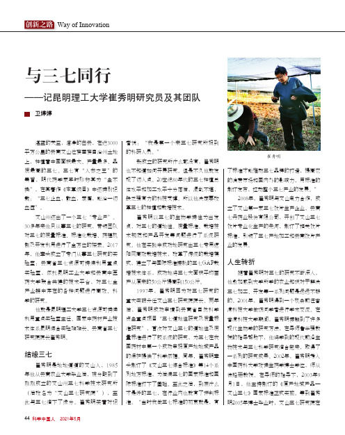 与三七同行——记昆明理工大学崔秀明研究员及其团队