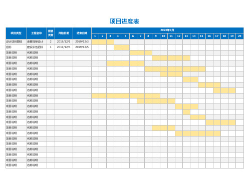建设项目进度表通用Excel模板(图文)