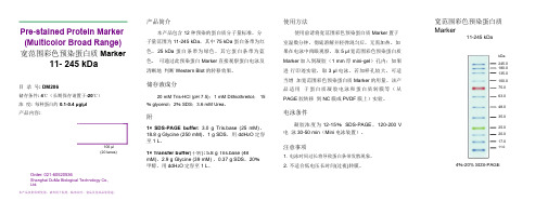 宽范围彩色预染蛋白质Marker说明书
