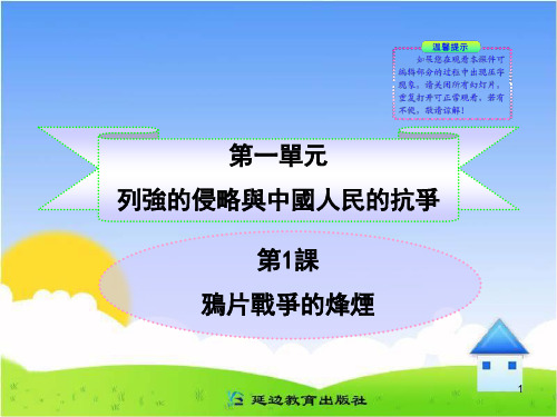 北师大版八年级历史课件-鸦片战争的烽烟