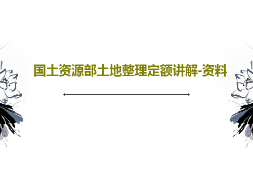 国土资源部土地整理定额讲解-资料66页PPT