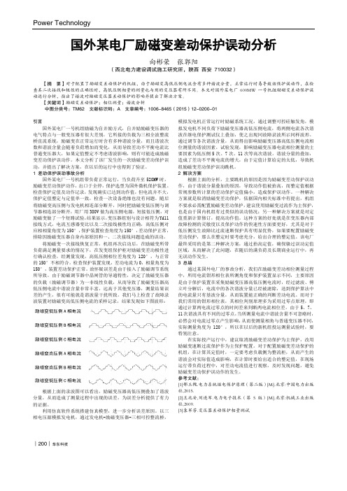 国外某电厂励磁变差动保护误动分析