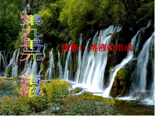 2020-2021学年人教版九年级化学溶液的形成课件