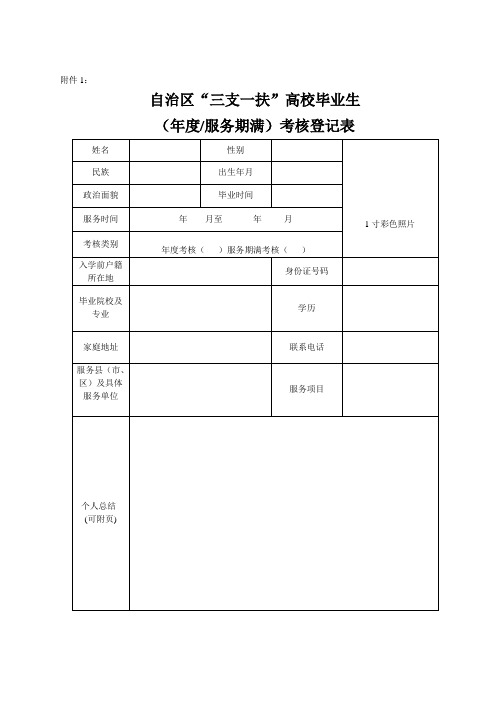 三支一扶考核表