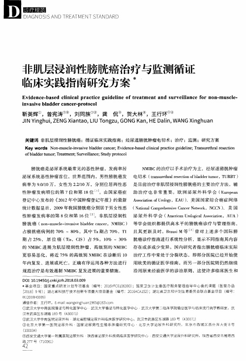 非肌层浸润性膀胱癌治疗与监测循证临床实践指南研究方案