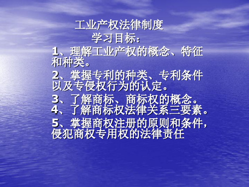 工业产权法律制度(ppt 30页)