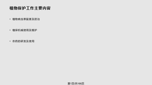 植物保护工作冯礼斌PPT课件