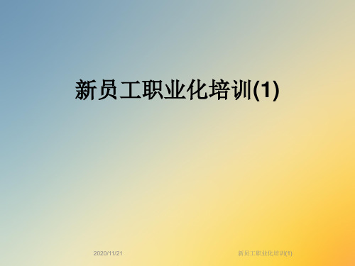 新员工职业化培训(1)