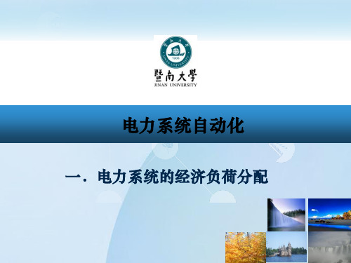 电力系统的经济负荷分配