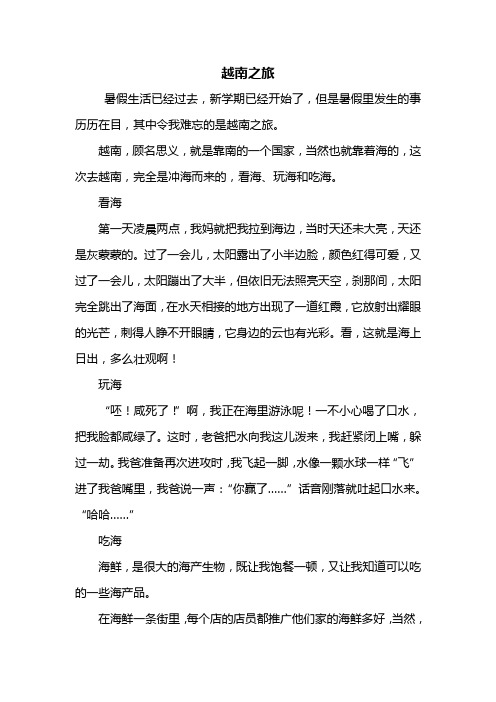 六年级作文：越南之旅作文600字