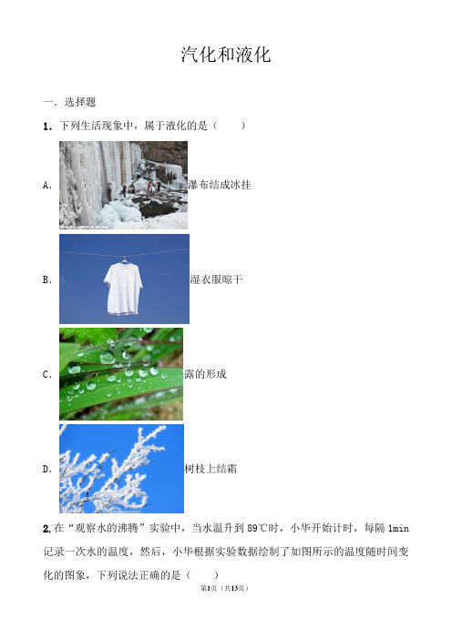 中考物理总复习——汽化和液化