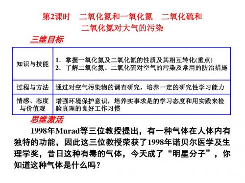 二氧化氮和一氧化氮 二氧化硫和二氧化氮对大气的污染 高中化学课件