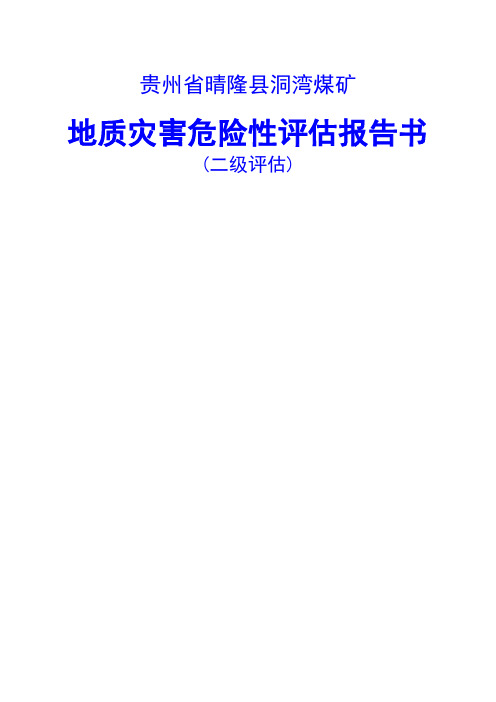 晴隆县洞湾煤矿地质灾害危险性评估报告书