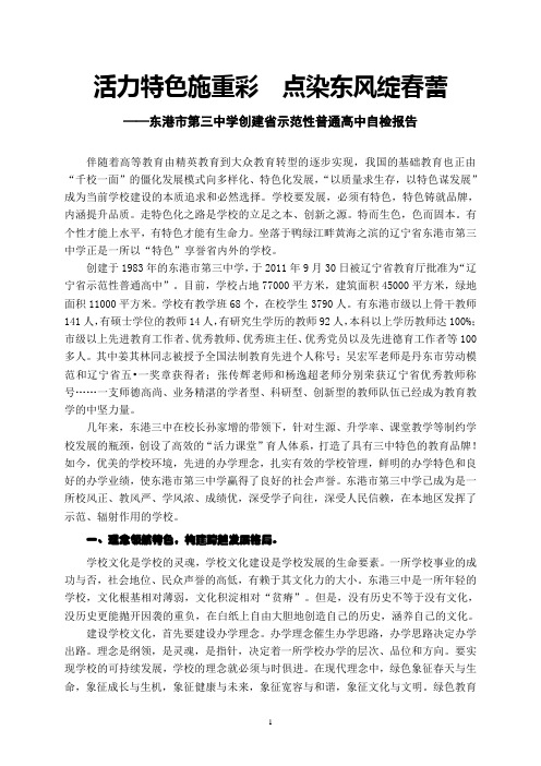 示范性普通高中自检报告