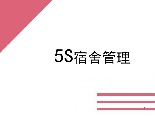 宿舍5S管理ppt课件