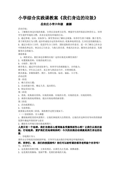 小学综合实践课教案身边的垃圾