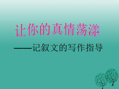 【最新中考语文复习】2020年云南省中考语文《记叙文的写作指导》ppt精准复习课件