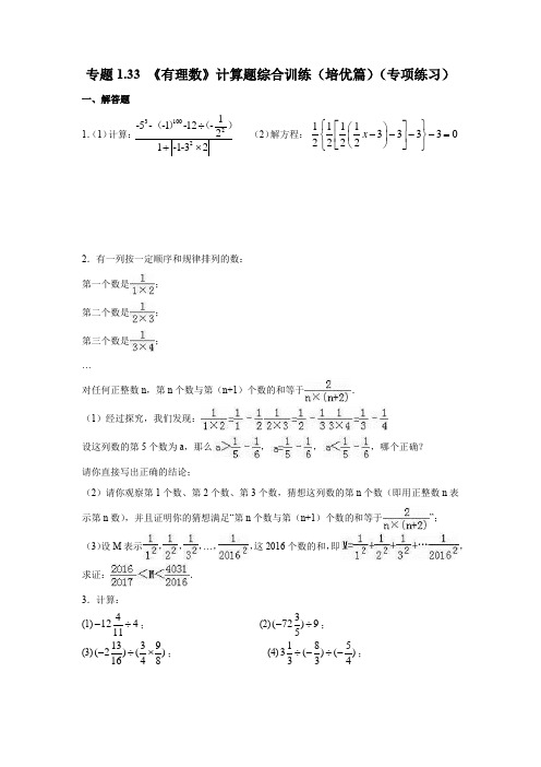 专题1.33 《有理数》计算题综合训练(培优篇)(专项练习)七年级数学上册基础知识专项讲练(人教版)