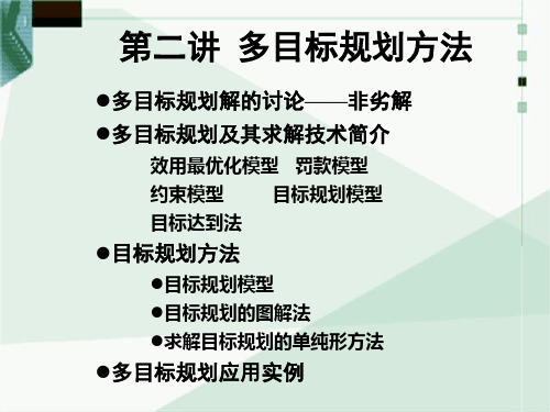 2.多目标规划问题
