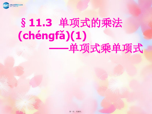 七年级数学下册 11.3《单项式的乘法》课件 (新版)青岛版