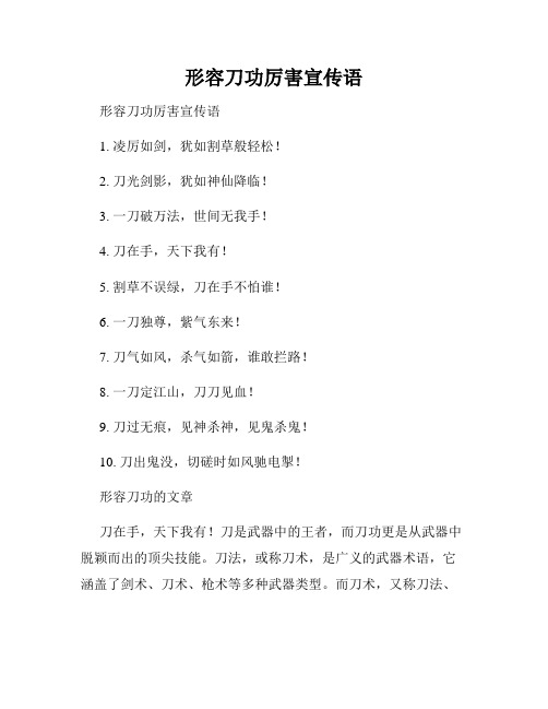 形容刀功厉害宣传语