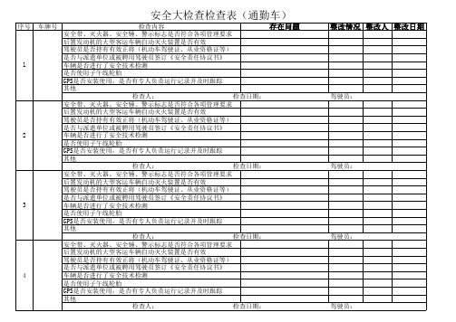 通勤车安全检查表