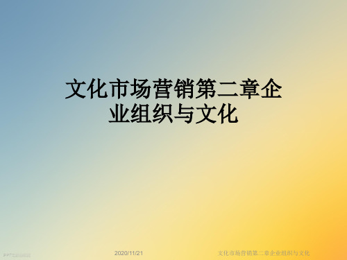 文化市场营销第二章企业组织与文化