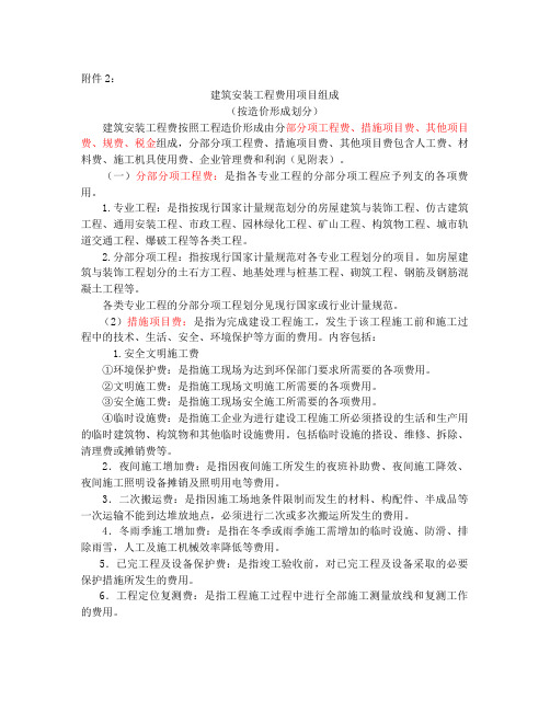建标[2013]44号建筑安装工程费用项目组成(按造价形成划分)