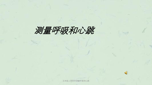 五年级上册科学测量呼吸和心跳课件