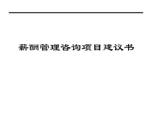薪酬项目建议书-24页PPT资料