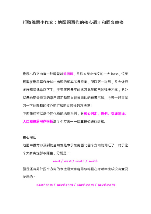 打败雅思小作文：地图题写作的核心词汇和同义替换