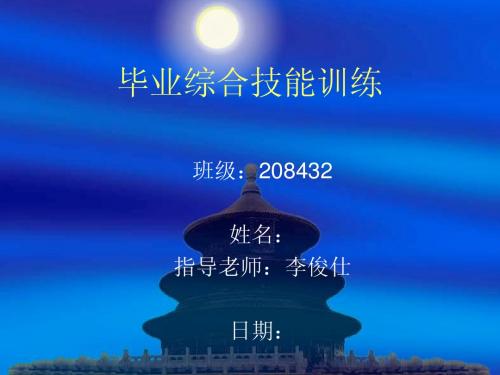 综合技能训练答辩演示