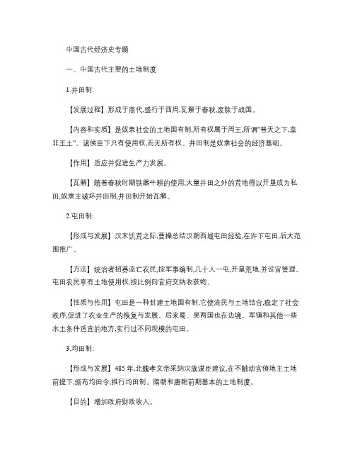 中国古代经济史专题(精)