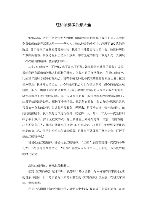 红船领航读后感大全
