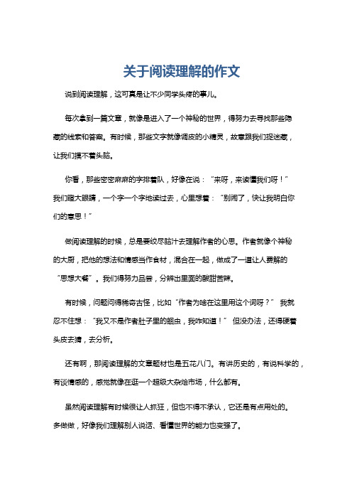 关于阅读理解的作文