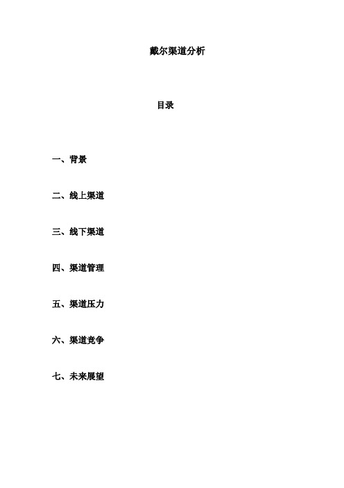 戴尔渠道分析第七组