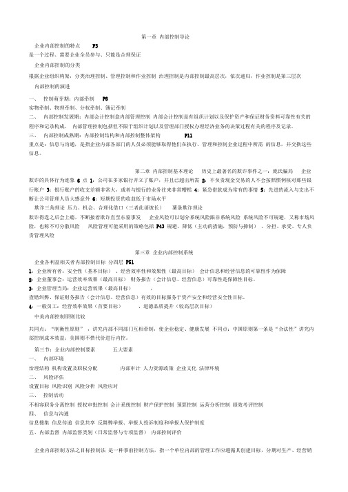 企业内部控制-自学考-考试重点