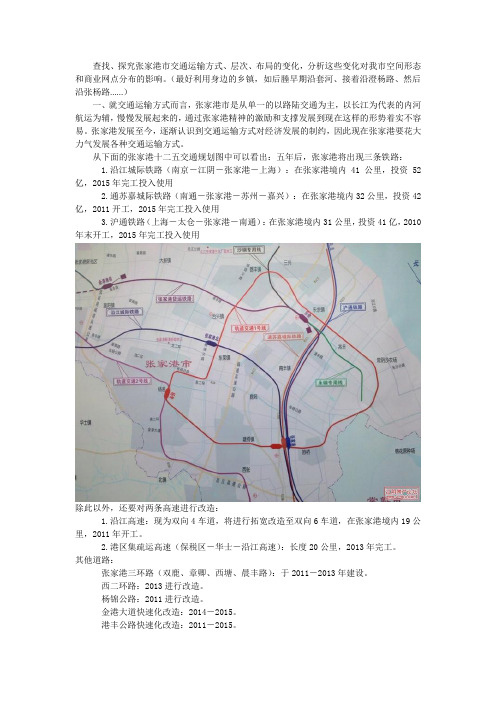 张家港十二五交通规划图