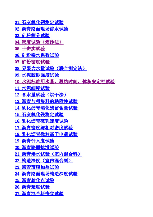 52个试验检测视频教程
