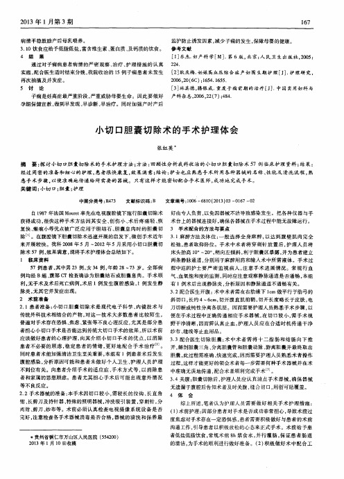小切口胆囊切除术的手术护理体会