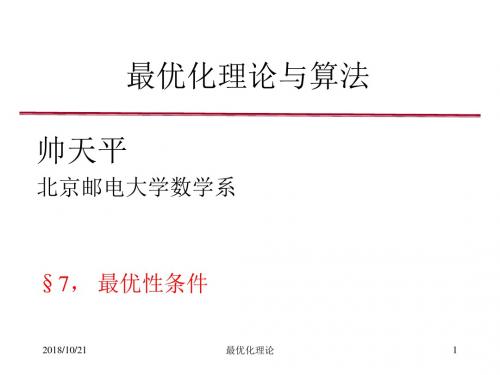 最优化理论与算法