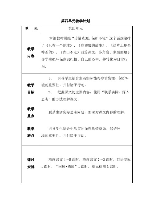 第六年级上册语文第四单元教学设计教案【精品】人教版