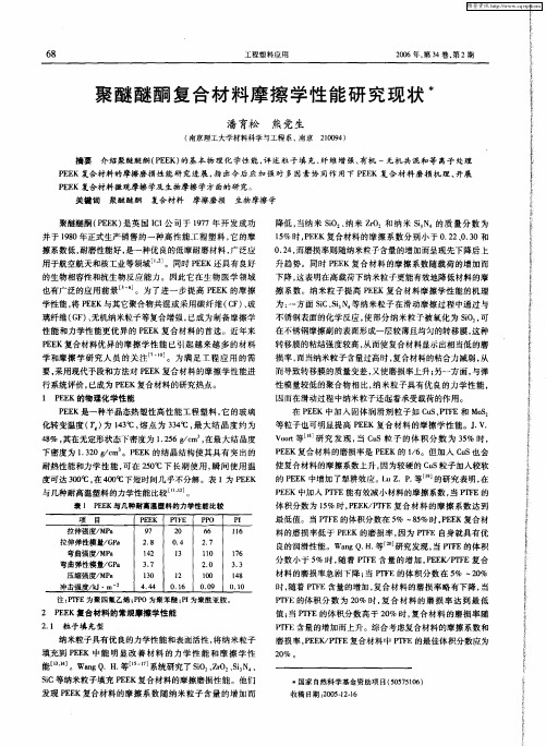 聚醚醚酮复合材料摩擦学性能研究现状