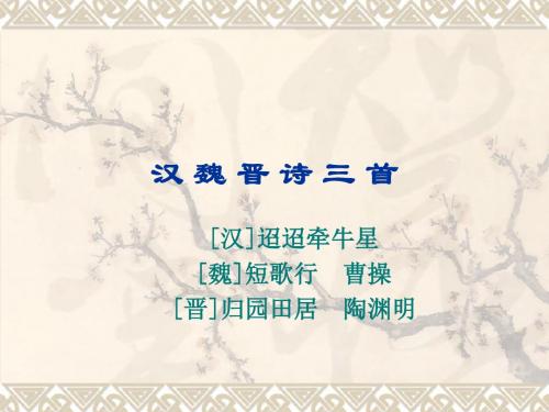 汉魏晋诗三首