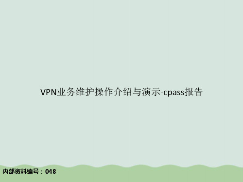 VPN业务维护操作介绍与演示(PPT 35页)